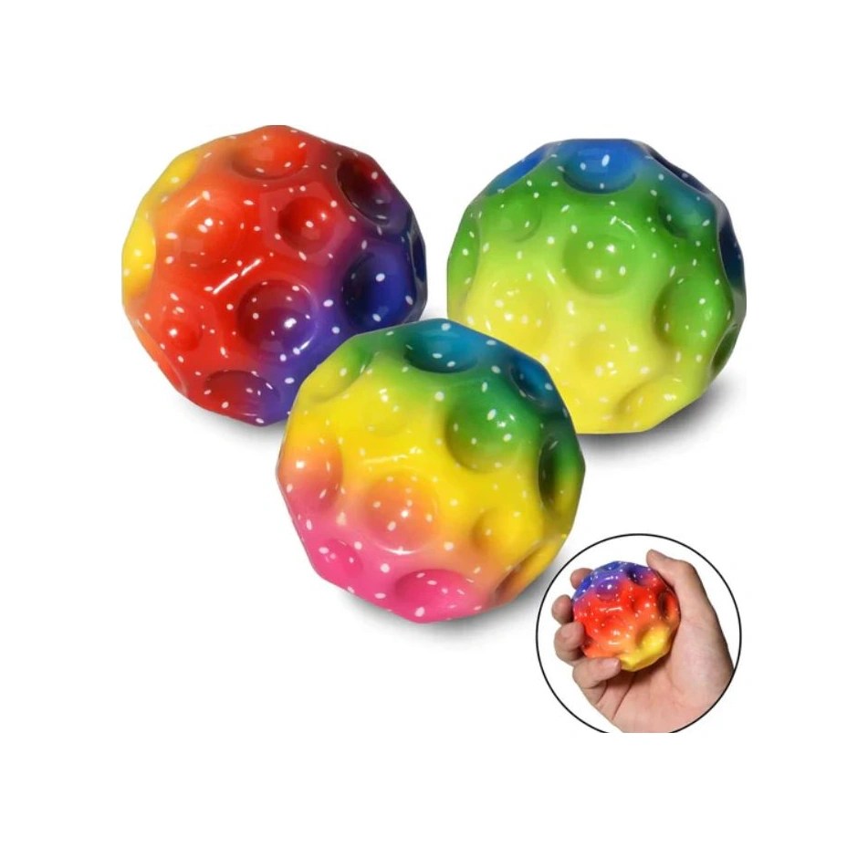 Yükseğe Zıplayan Top Moon Ball Ay Topu Rengarenk 7 Cm - 1 Adet