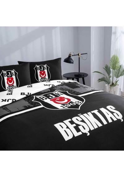 Taç Lisanslı Beşiktaş Arma Pamuk Çift Kişilik Nevresim Takımı 000000001000051934 Çok Renkli