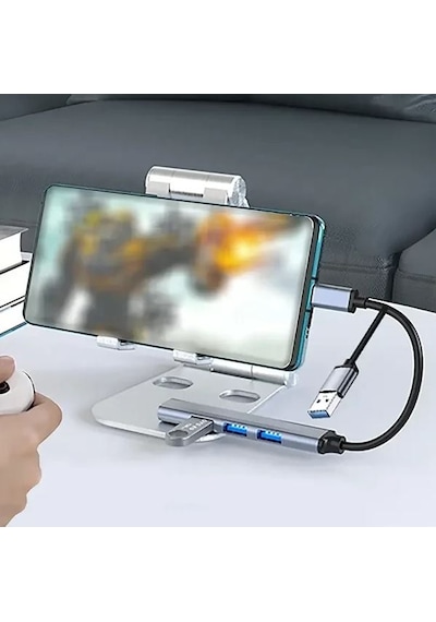 Zey Osqar Type C Usb Çoklayıcı 3.0 Usb Çoğaltıcı 4 Port Hem Type C Hem Usb Girişli