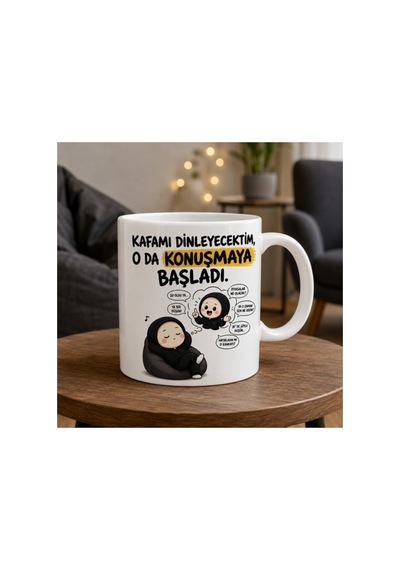 Konuşma Temalı İsim Alanlı Esprili Kupa Bardak Tasarım 291 Beyaz Beyaz
