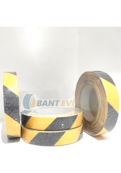 Sarı/Siyah Merdiven Kaydırmaz Bant İnce 25mmx10mt Kaymaz Bant