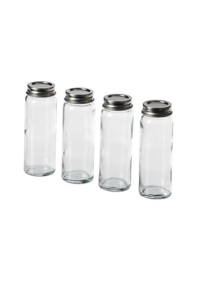 Ikea Cıtronhaj Baharat Kavanozu - Cam - 10 Cl - 4 Adet Gri