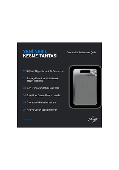 Kaymaz Ve Çizilmeyi Az Gösteren 304 Paslanmaz Çelik Kesme Tahtası, Kaydırmaz Mat İle Set Kesme Gümüş