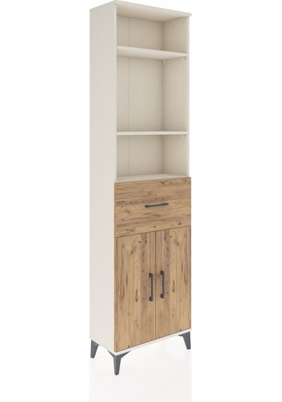 Arges Dolap 4 Raflı Tek Çekmeceli 2 Kapaklı 60x30x221 Aytaşı-çam Aytaşı