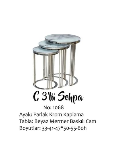 Brc Zigon C Model Krom Kaplama Renk Kırılmaz Temper Beyaz Mermer