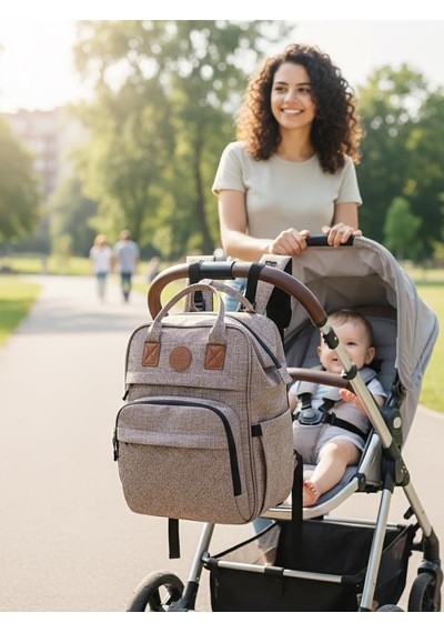 Babymol Lumina Bebek Bakım Çantası - Kahverengi Standart Kahverengi