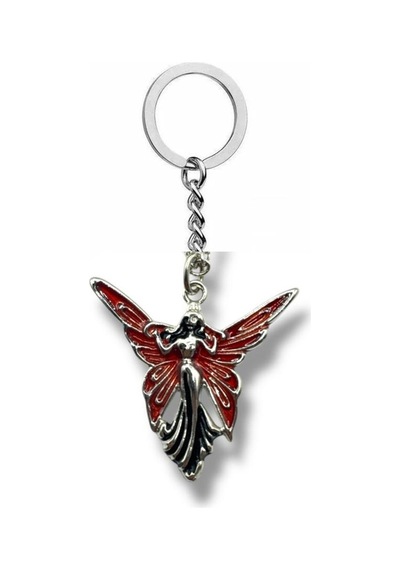 Kırmızı Peri Figürlü Unisex Metal Anahtarlık Fantastik Ve Masalsı Aksesuar