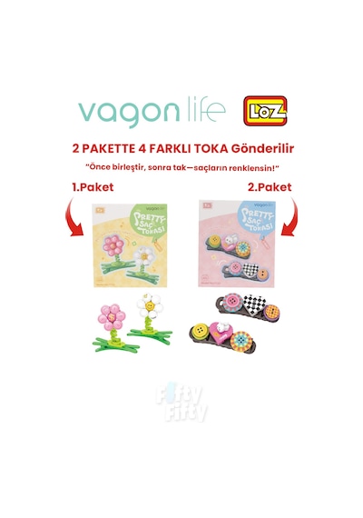 4'lü Saç Toka Seti Önce Birleştir,sonra Tak 2 Paket 4 Adet Gönderilir Yapı Toka Seti Ff 7132-7133