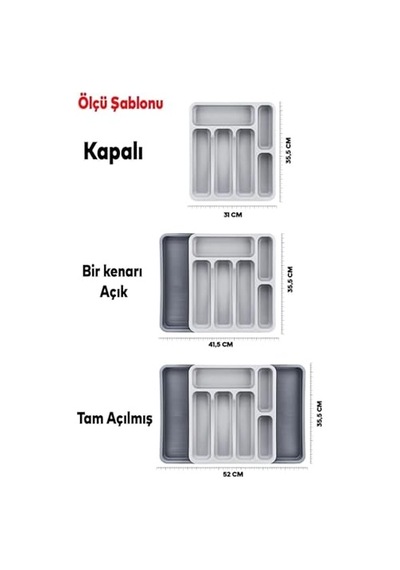 Ü 1 Arada Mutfak Organizeri - Kaşık Çatal Bıçak Mutfak Aletleri Için Tezgah Üstü Düzenleyici Delikli Bıçakl