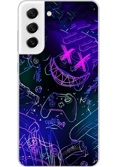 Samsung Galaxy S21 Fe Uyumlu Şeffaf Kılıf Graffiti 4 Tasarımlı