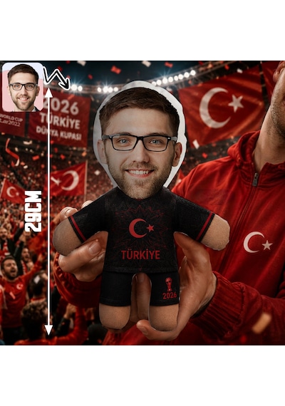 Bk Gift Kişiye Özel Türkiye Taraftar Temalı 2026 Dünya Kupası Tasarımlı Bebek Yastık -4, Tek Yürek Milli Takım Ruhu Çok Renkli