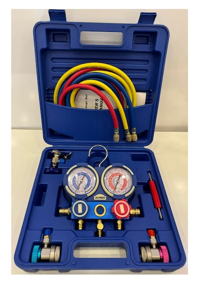 2 Valfli Manifold Gösterge Kiti 1.5m Hortumlu Çantalı R134 A R22 R404 A R410 A Gaz