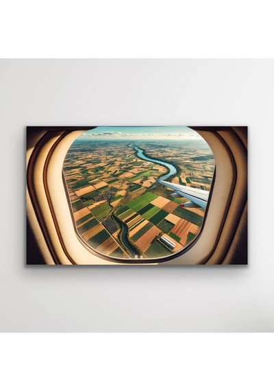 Northcity Uçak Penceresi Manzara Kanvas Tablo 100x160cm 100 x 100