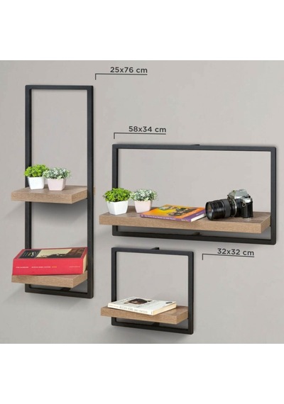 Rafkestir Milano Raf Set Antrasit ( Mat )