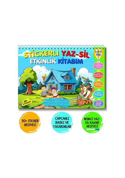 Tekrar Kullanılabilir Stickerlı Yaz-sil Etkinlik Kitabım 1. Kitap