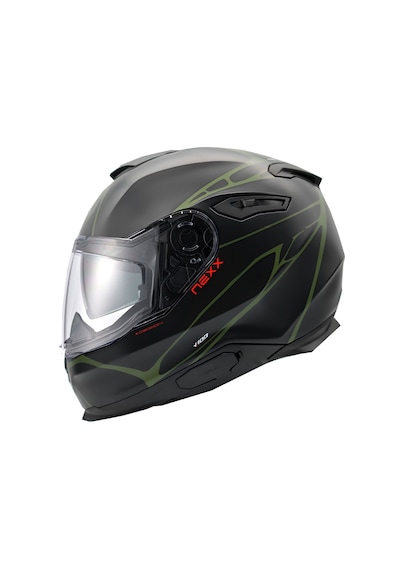 Nexx Y.100 B-Side Kapalı Kask Mat Siyah - Yeşil