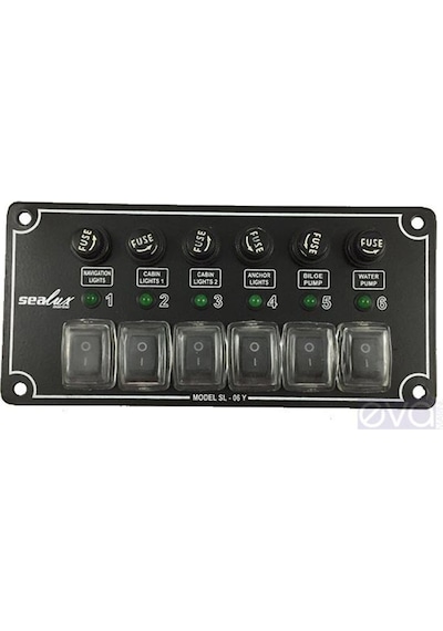 Sealux 6'Lı Yatay, Izoleli, Switch Panel, Sigortalı