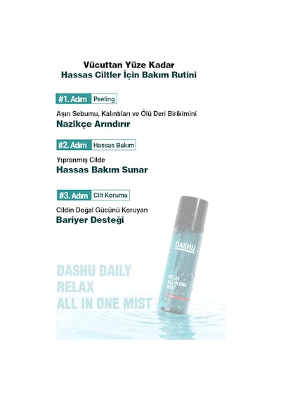 Dashu Daily Relax All İn One Mist Bha İçerikli, Akneye Eğilimli Ciltler İçin Nemlendirici Yüz Ve Vücut Misti