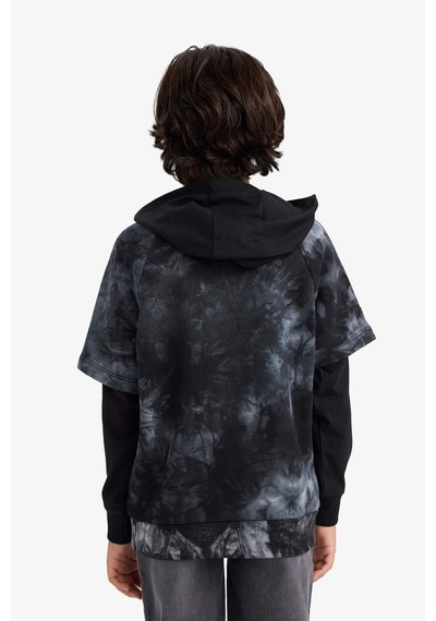 Defacto Erkek Çocuk Regular Fit Kapüşonlu Desenli Sweatshirt G4988a825wnnv28 Lacivert-nv28