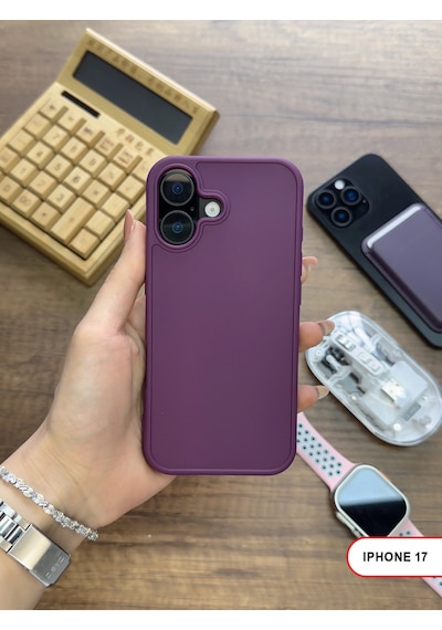 Apple iPhone 17 Uyumlu Kamera Korumalı Darbeye Dayanıklı Renk Atmayan Keep Silikon Kılıf Mor