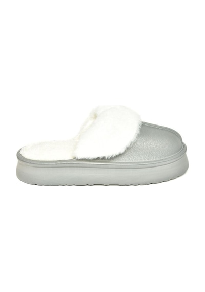 Fox Shoes T918264209 Gri İçi Peluş Kadın Terlik Gri