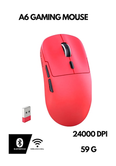 Freewolf A6 Kablosuz Oyuncu Mouse Paw3311 1000 Hz 24000 Dpı Profesyonel Bluetooth Üç Modlu Bağlantı -
