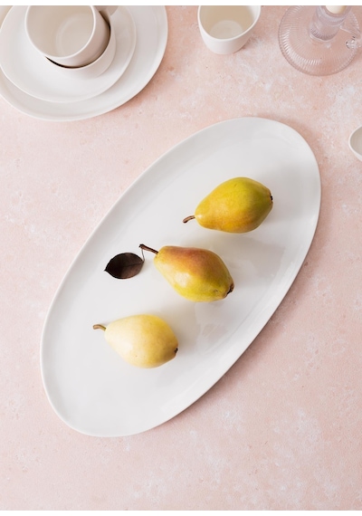 The Mia Cotta Limoges Oval Servis Beyaz 43x22 Cm