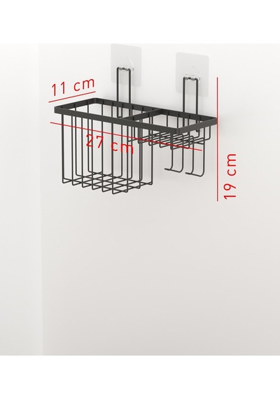 Teknotel Düzenleyici Şampuanlık Banyo Duş Rafı Mat Siyah St309 Krom