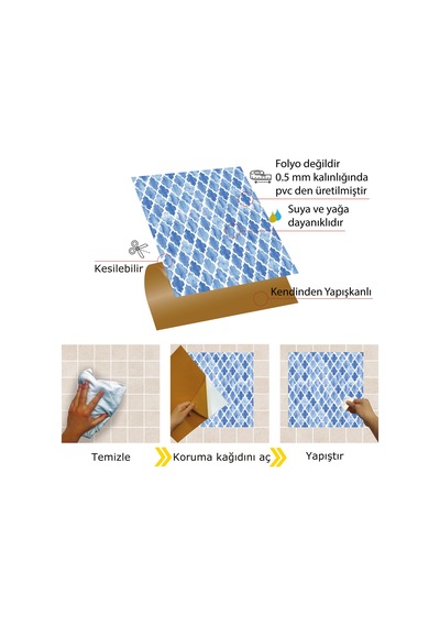 Tink KENDİNDEN YAPIŞKANLI POP SERENİTY DESENLİ PVC KARO 30X30 CM