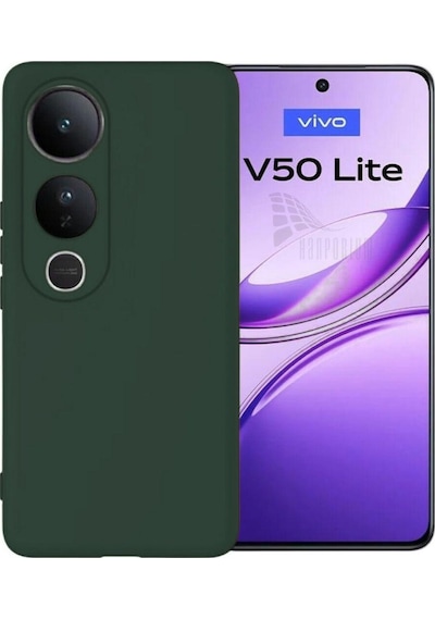 Vivo V50 Lite Uyumlu Silikon Kılıf - Kamera Korumalı Esnek Pastel Renk Kapak - Yeşil