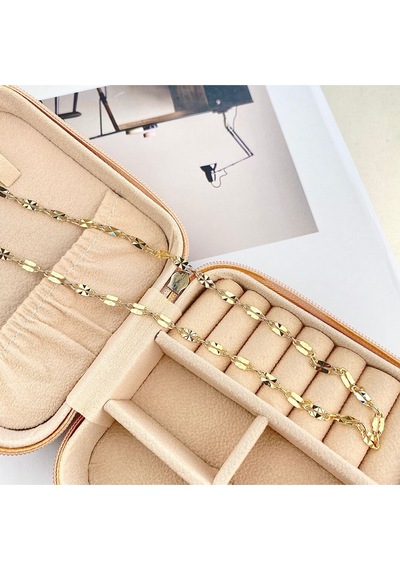 Ezme Kolye Kadın İtalyan Ezme Kolye Ezme Pullu Gold 50cm Gold