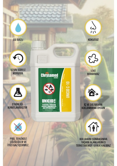 Chrysamed Unicid-C10 Emülsiyon Konsantre Genel Haşere 5 Lt