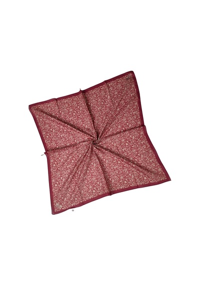 Mim Eşarp Mim Prime Pamuk Çiçek Desenli Eşarp 90x90 Cm Vişne Çürüğü