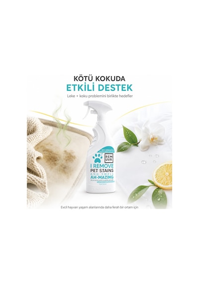 Remuvr Kediler için Leke ve Koku Giderici Sprey 750 ml