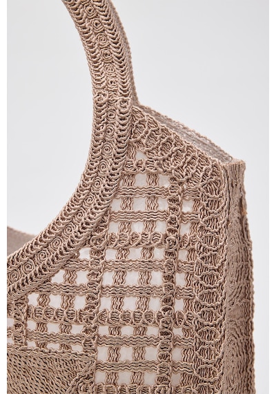 Shule Bags Vicolo Handmade Makrome Tote Çanta Vizon Vizon