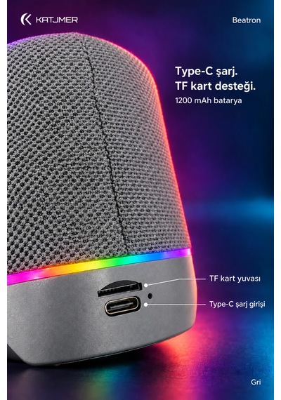 Spbtrn-001 Beatron Manyetik Ayrılabilir Bluetooth 5.4 Hoparlör 2 5 W, Tws, Tf Kart, Işıklı Gümüş