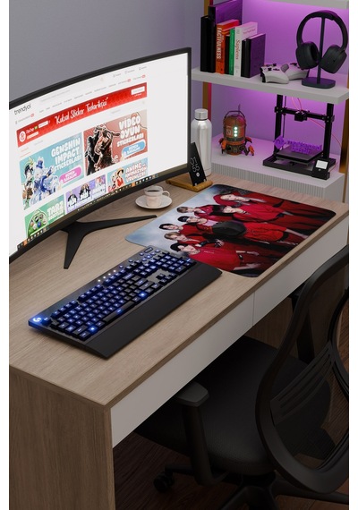 Stray Kids V2 48x40 Xl Gaming Kauçuk Kaymaz Taban Mouse Pad Fare Altlığı