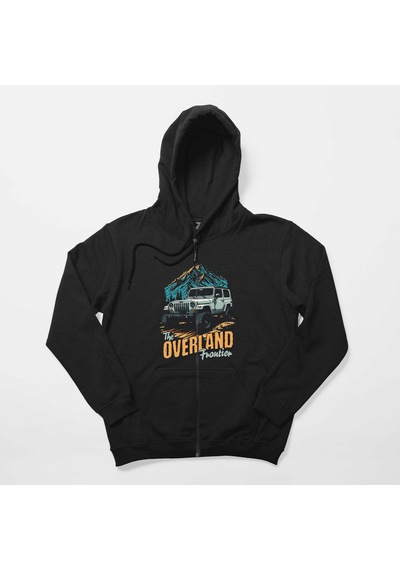 Overland Siyah Fermuarlı Kapşonlu Sweatshirt