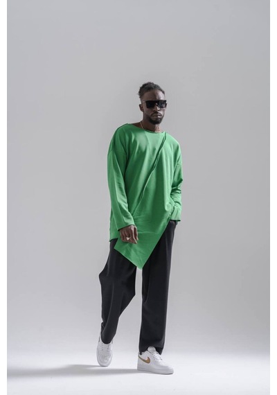 Yeşil Asimetrik Sweatshirt Yeşil