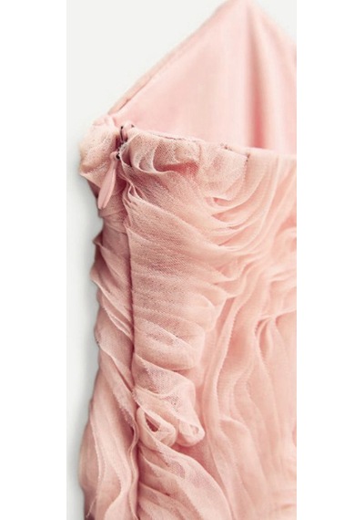 Fashion Cocktail Kumaş Gül Çiçek Kabartmalı İnce Askılı Fermuarlı Tütü Prenses Party Kokteyl Elbisesi Pudra Fashion Cocktail Kumaş Gül Çiçek Kabartmalı İnce Askılı Fermuarlı Tütü Prenses Party Kokteyl Elbisesi Pudra