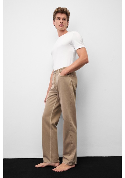 Grımelange Grimelange Carpe Erkek Straight Fit Vizon - Bej Jeans
