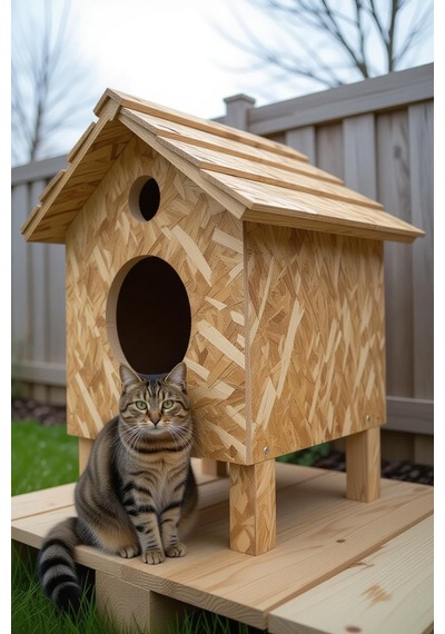 Kedi Evi Kedi Yuvası Kedi Barınağı 1 Kedi İçin 40x40x40 Cm Isı Ve Su Yalıtımlı