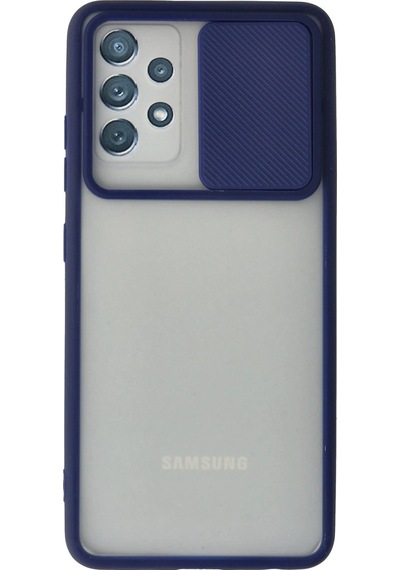 Newface - 266 - Samsung Galaxy A72 Kılıf Palm Buzlu Kamera Sürgülü Silikon - Matxzngz - - Lacivert