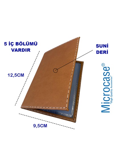 Microcase Suni Deri Oto Ruhsat Kabı Kılıfı Ruhsatlık + Ön Arka Panel Numaratör 2 Adet- Al5038 Siyah