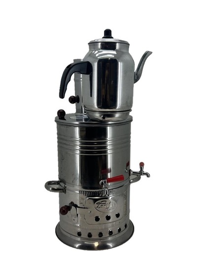 Paslanmaz 304 Çelik 5 L Çift Hazneli Demlikli Semaver