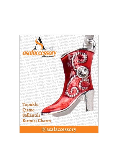 Topuklu Çizme Charm / Asafaccessory Kırmızı
