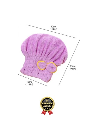 Premium Kalite Esnek Hızlı Emici Banyo Havuz Duş Mikrofiber Havlu Saç Kurutma Bonesi 30x25x16 Çok Renkli