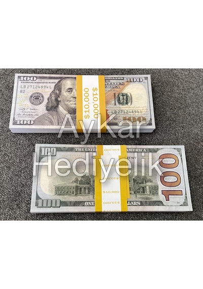 100 Adet 100 Dolar Geçersiz Yazılı Ahşap Rengi - Beyaz