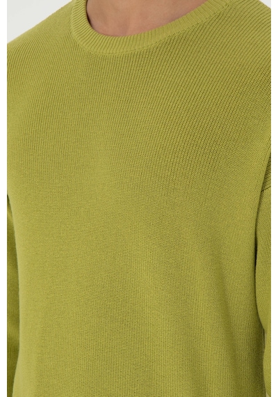U.S. Polo Assn. Erkek Regular Fit Bisiklet Yaka Fıstık Yeşili Basic Kazak 50298267-VR087