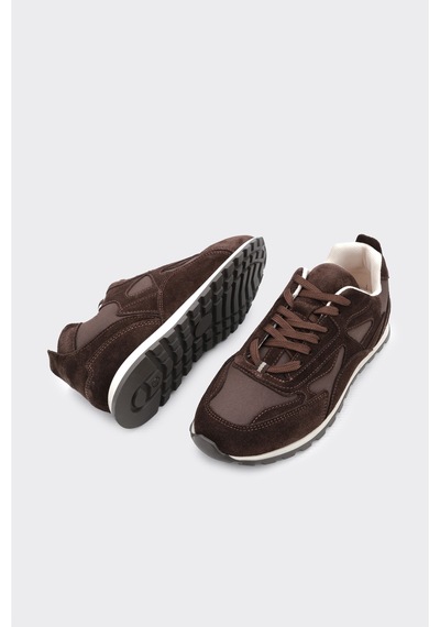 Derinet Bağcıklı Günlük Kadın Sneaker Kahve Süet Kahve Süet